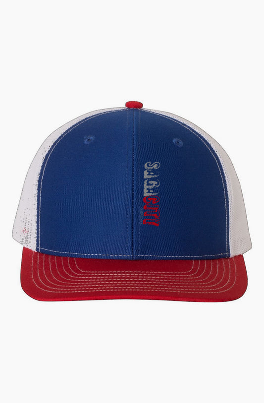 Sagacity Royal/Red/White Vert Logo Snapback