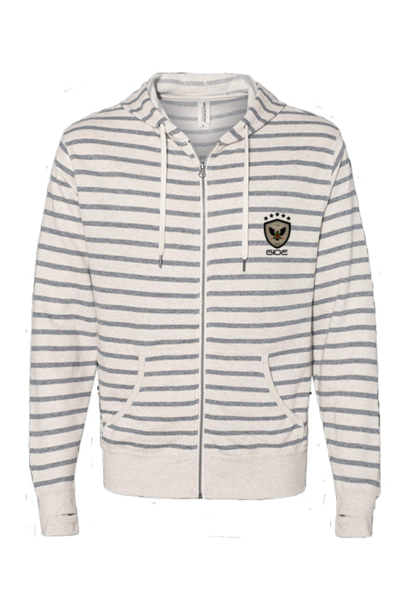 GIOE Limited-Edition Oatmeal Heather Stripe  Zip H