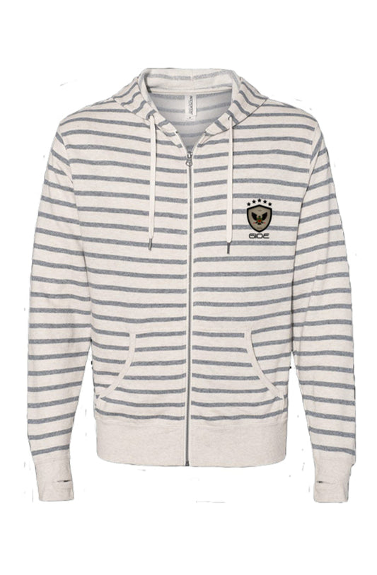 GIOE Limited-Edition Oatmeal Heather Stripe  Zip H